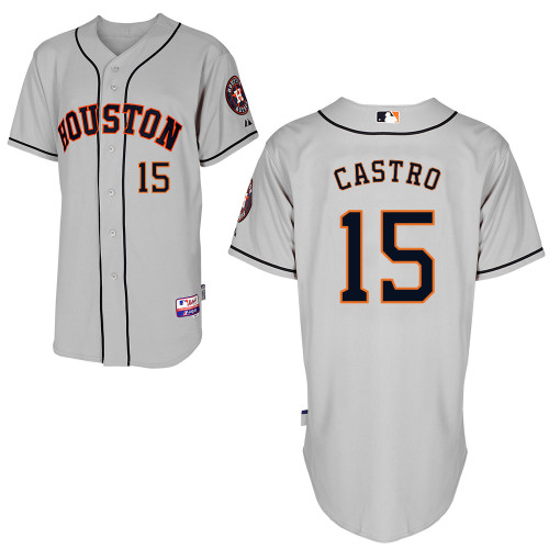 Jason Castro #15 mlb Jersey-Houston Astros Women's Authentic Road Gray Cool Base Baseball Jersey